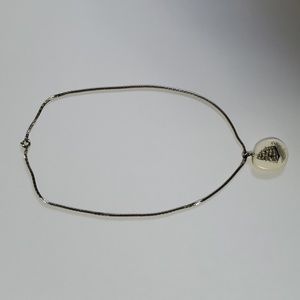 Silver Tone Necklace with Sailing Ship Pendant